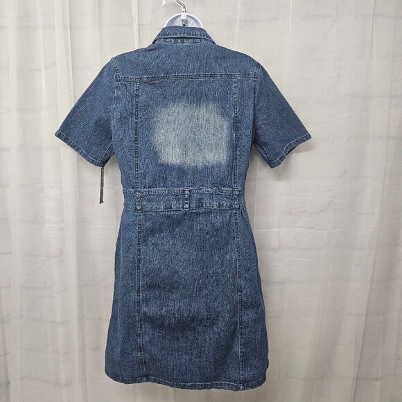 Hope & Harlow Shirt Dress Blue Denim Grunge Casual 8 NWT - Picture 4 of 9